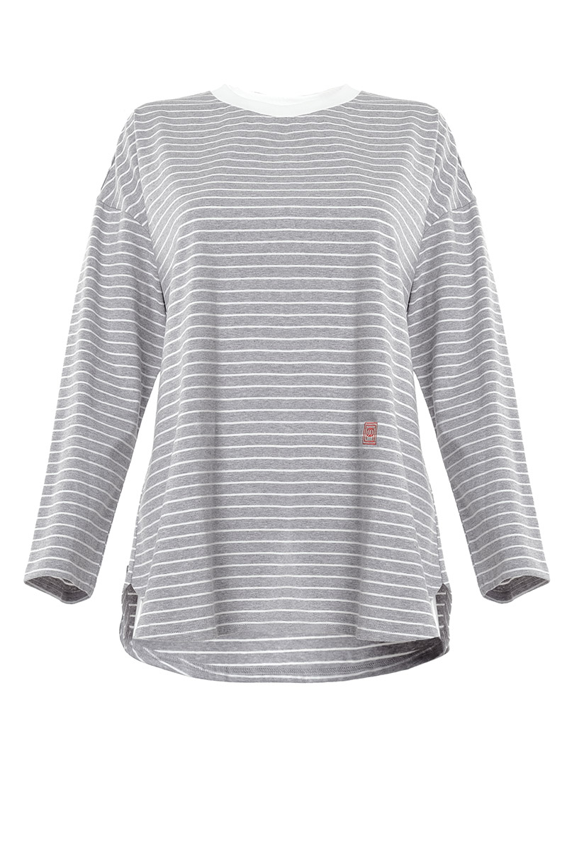 College Drop Shoulder Stripe Tee
