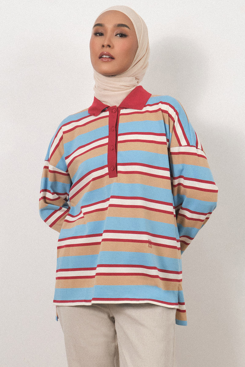 Rowe Drop Shoulder Polo Top