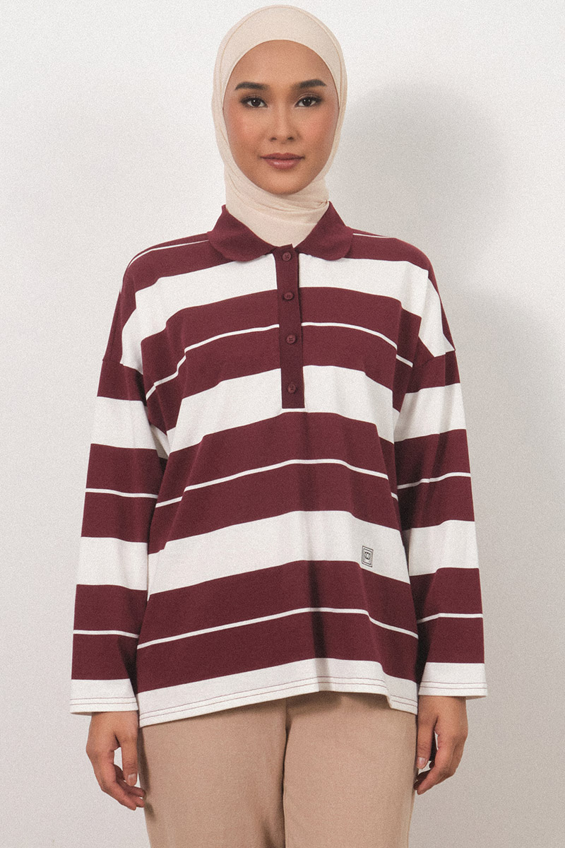 Rowe Drop Shoulder Polo Top