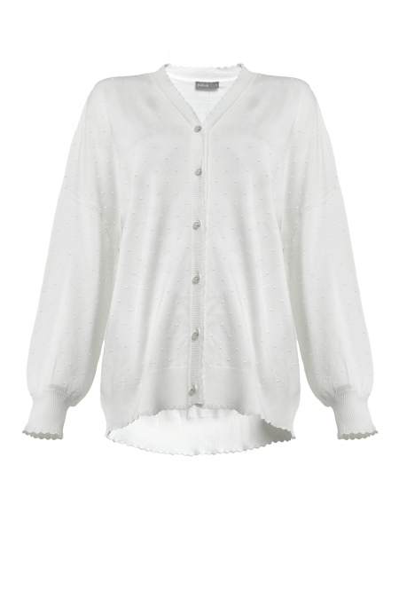 Wisama Drop-Shoulder Cardigan - White
