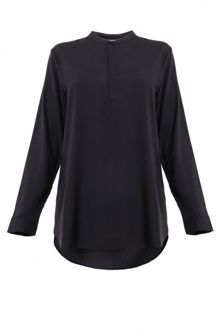 Haidence The Henley Popover Blouse 2.0 - Black