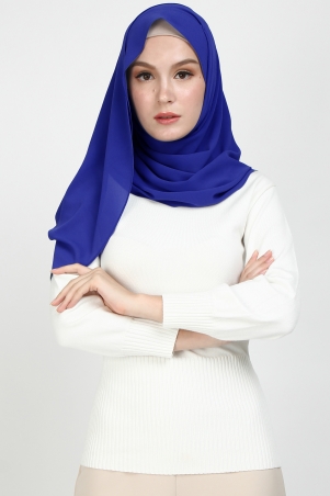 Aida Chiffon Tudung Headscarf - Cobalt Blue