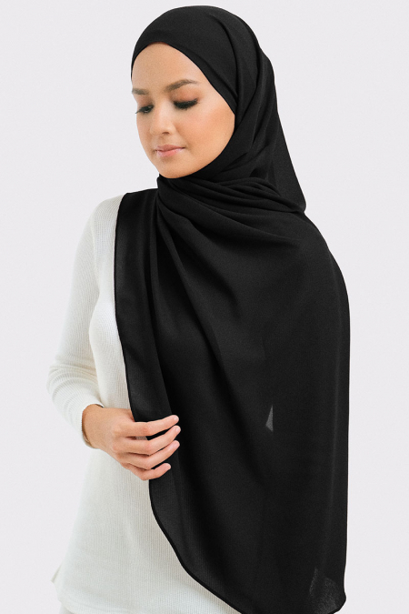 Aida Chiffon Tudung Headscarf - Black