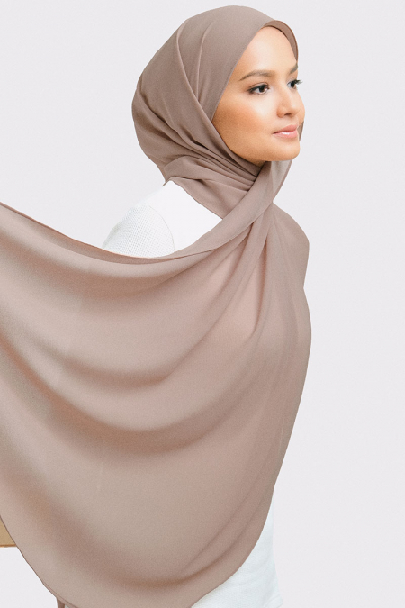 Aida Chiffon Tudung Headscarf - Sand