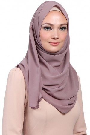 Aida Chiffon Tudung Headscarf - Purplish Grey