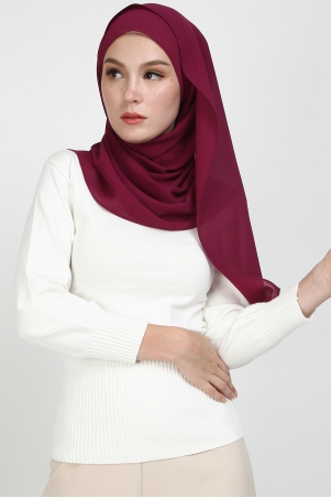 Aida Chiffon Tudung Headscarf - Burgundy