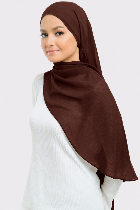 Aida Chiffon Tudung Headscarf - Brown