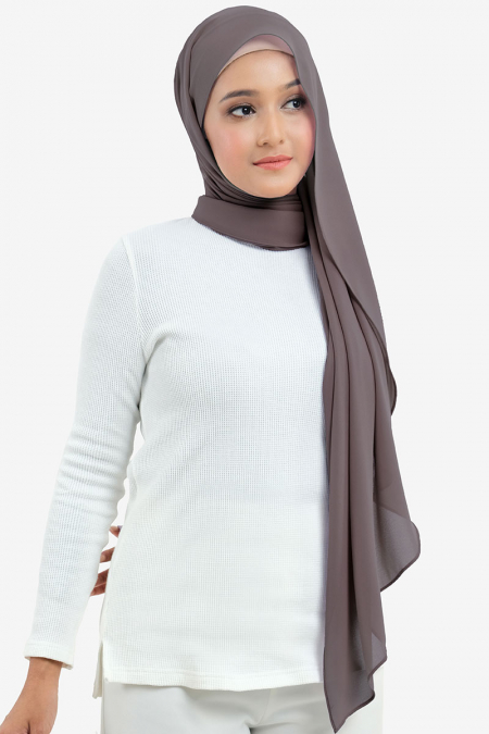 Aida Chiffon Tudung Headscarf - Grey