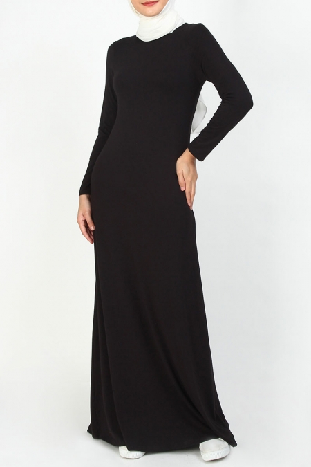 BASICS Sable Jersey Jubah Dress - Black