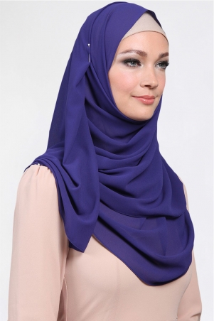 Aida Chiffon Tudung Headscarf - Ultramarine